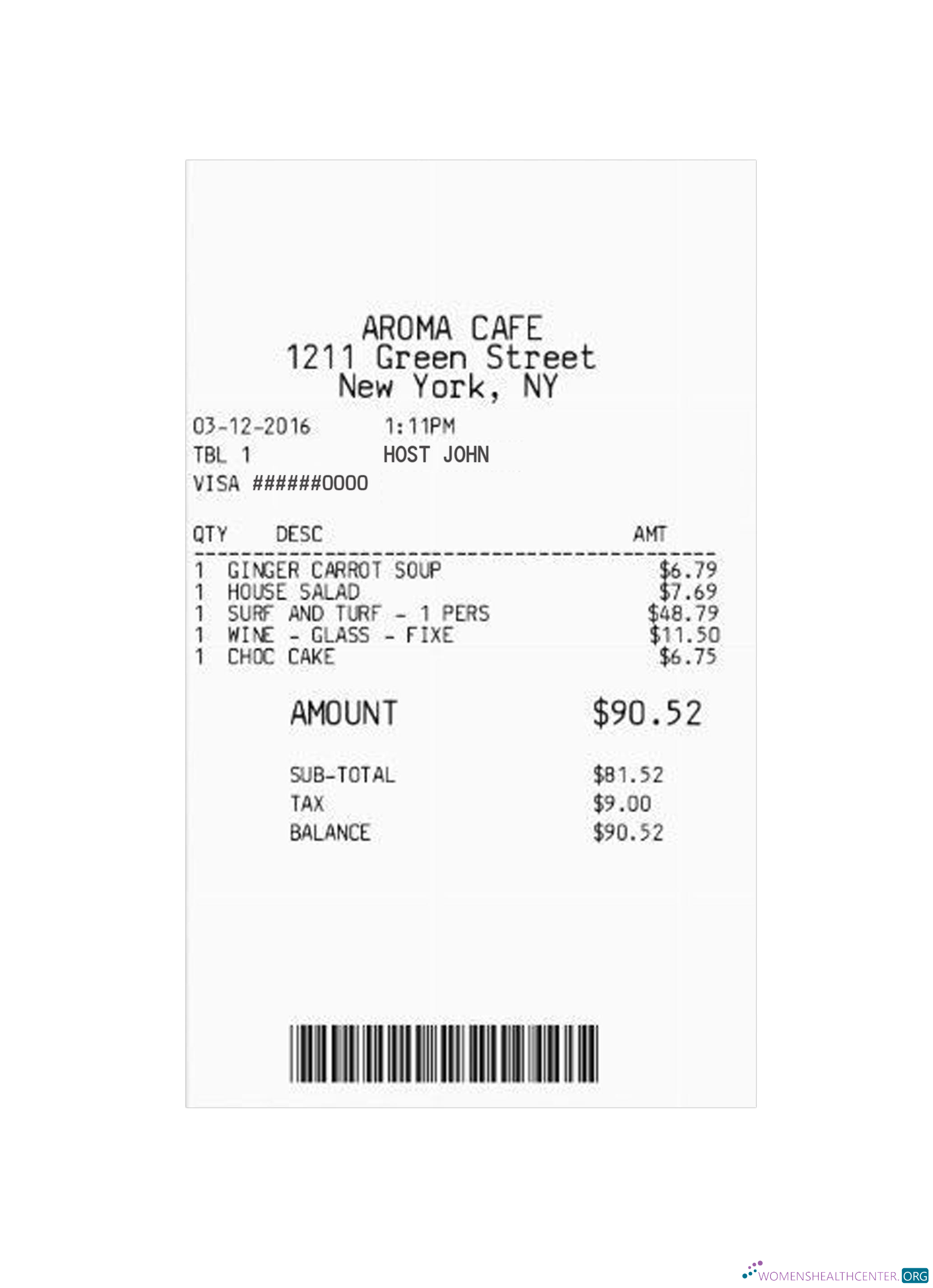 Download CAFE payment check Photoshop template